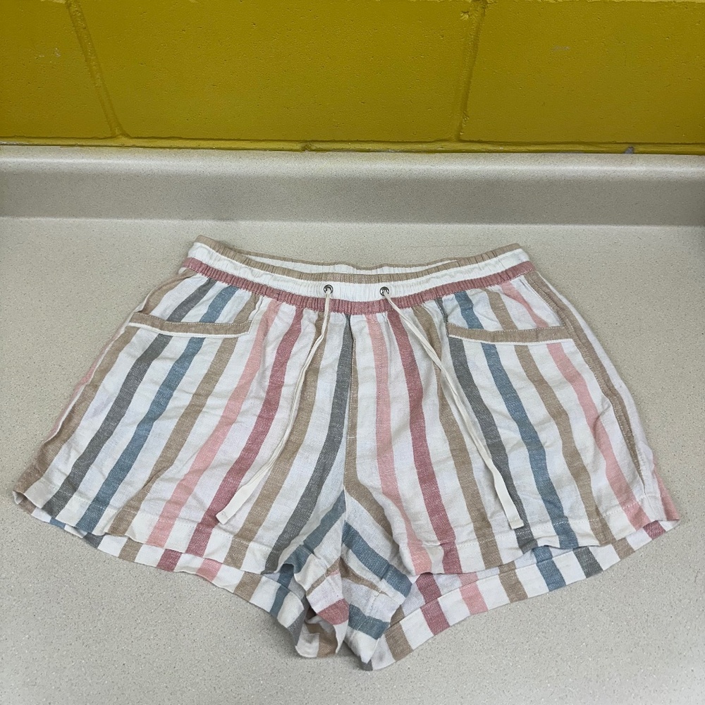 Women's Shorts Gap Multi Color Stripes Lightweight Size Large
